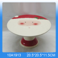 High quality ceramic Christmas santa cake stand for 2016 Christmas gift